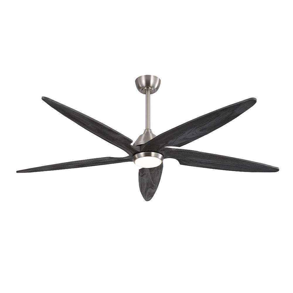64 in. Nickel and Light Wood Grain Indoor 5-Solid Wood Blades LED Ceiling Fan with Remote and 3-Downrods price history on PriceWatchPro