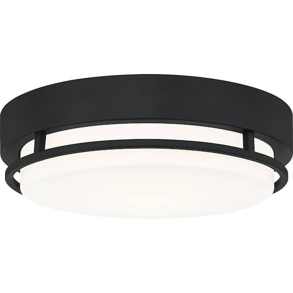 Quoizel Hale 12 in. 1-Light Earth Black LED Flush Mount