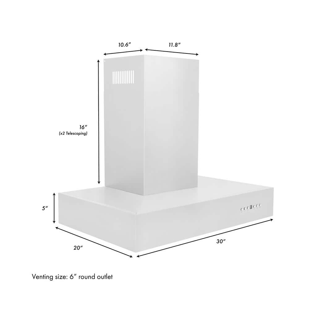 30" Stainless Steel Convertible Wall Mount Range Hood