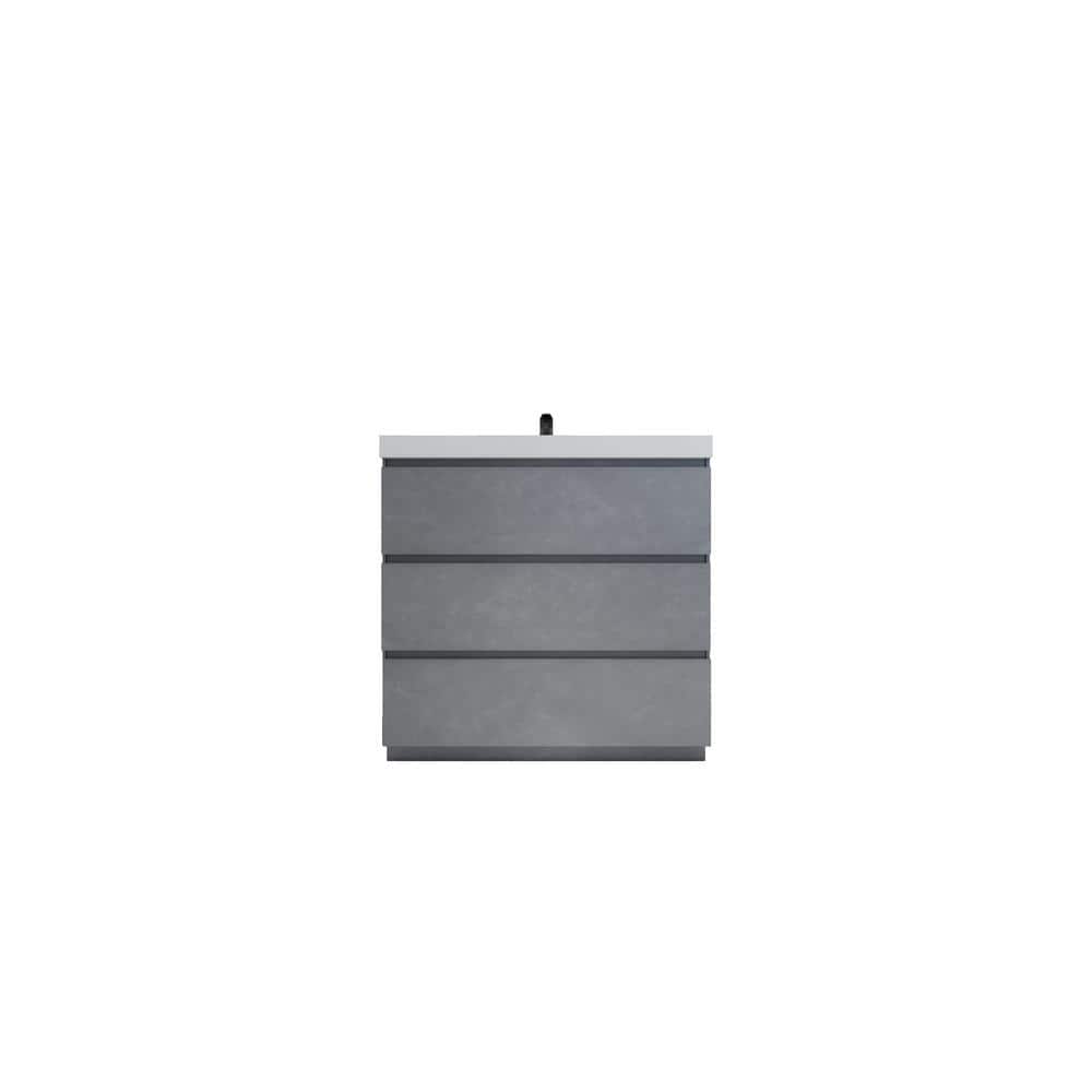 Angeles 36 in. W Vanity in Cement Gray with Reinforced White Acrylic Vanity Top with White Basin price history on PriceWatchPro