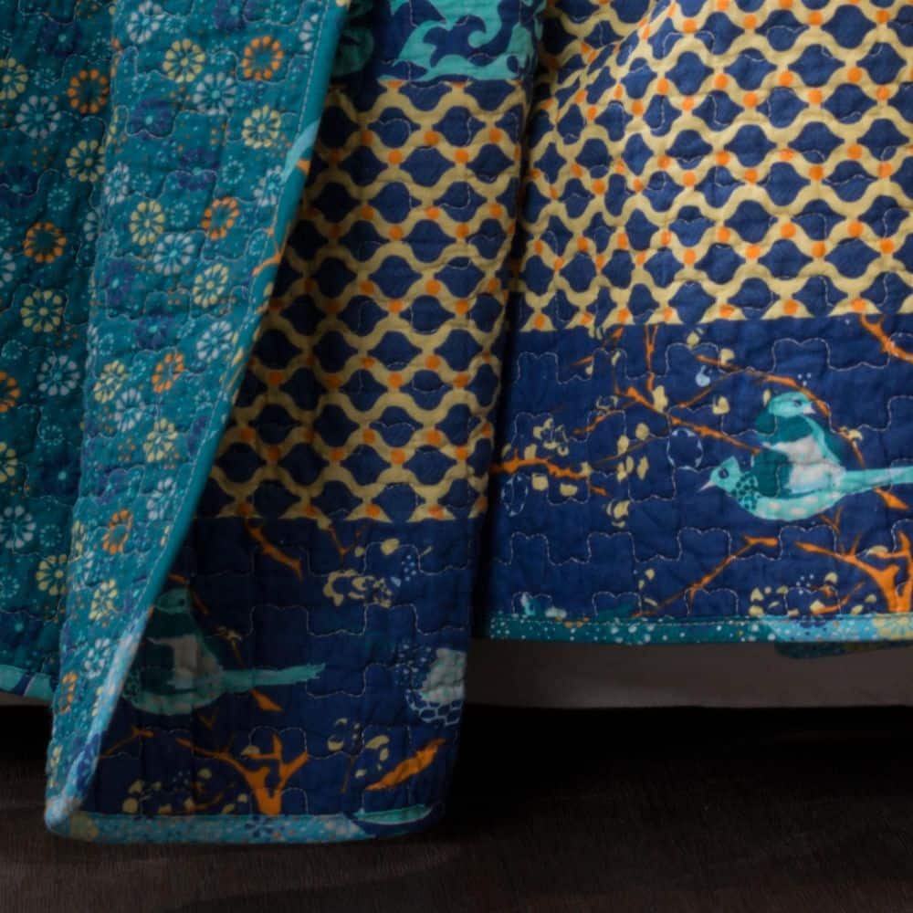 Royal Empire Blue Cotton Reversible Throw Blanket