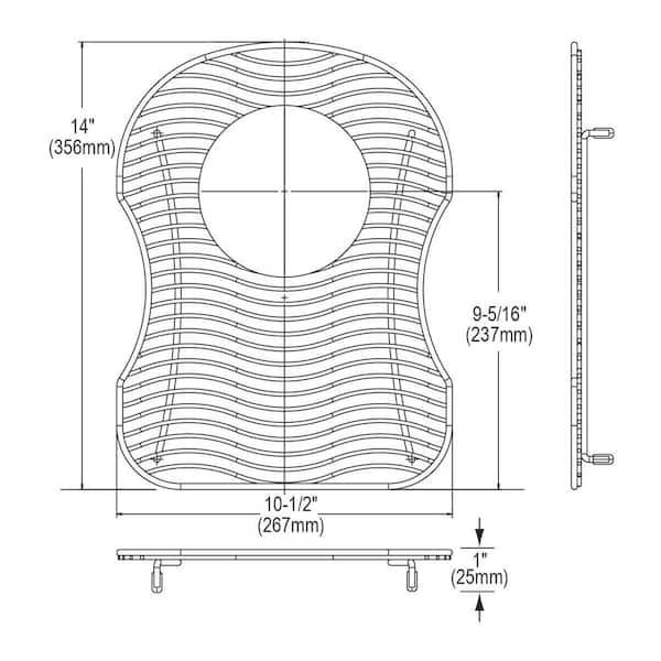 Lustertone 10.5 in. x 14 in. Bottom Grid for Kitchen Sink in Stainless Steel