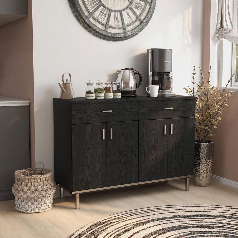 Lanai Black Buffet with 2-Drawer