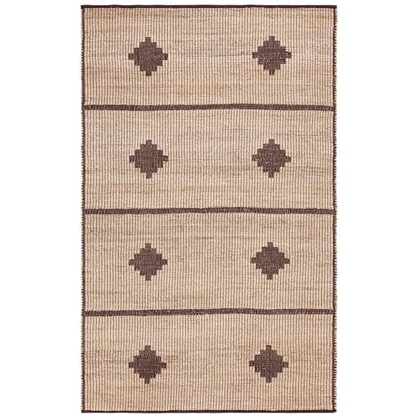 SAFAVIEH Natural Fiber Beige/Brown 5 ft. x 8 ft. Diamond Striped Area Rug