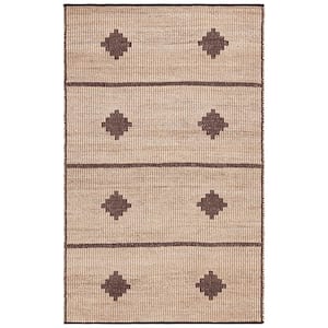 Natural Fiber Beige/Brown 6 ft. x 9 ft. Diamond Striped Area Rug