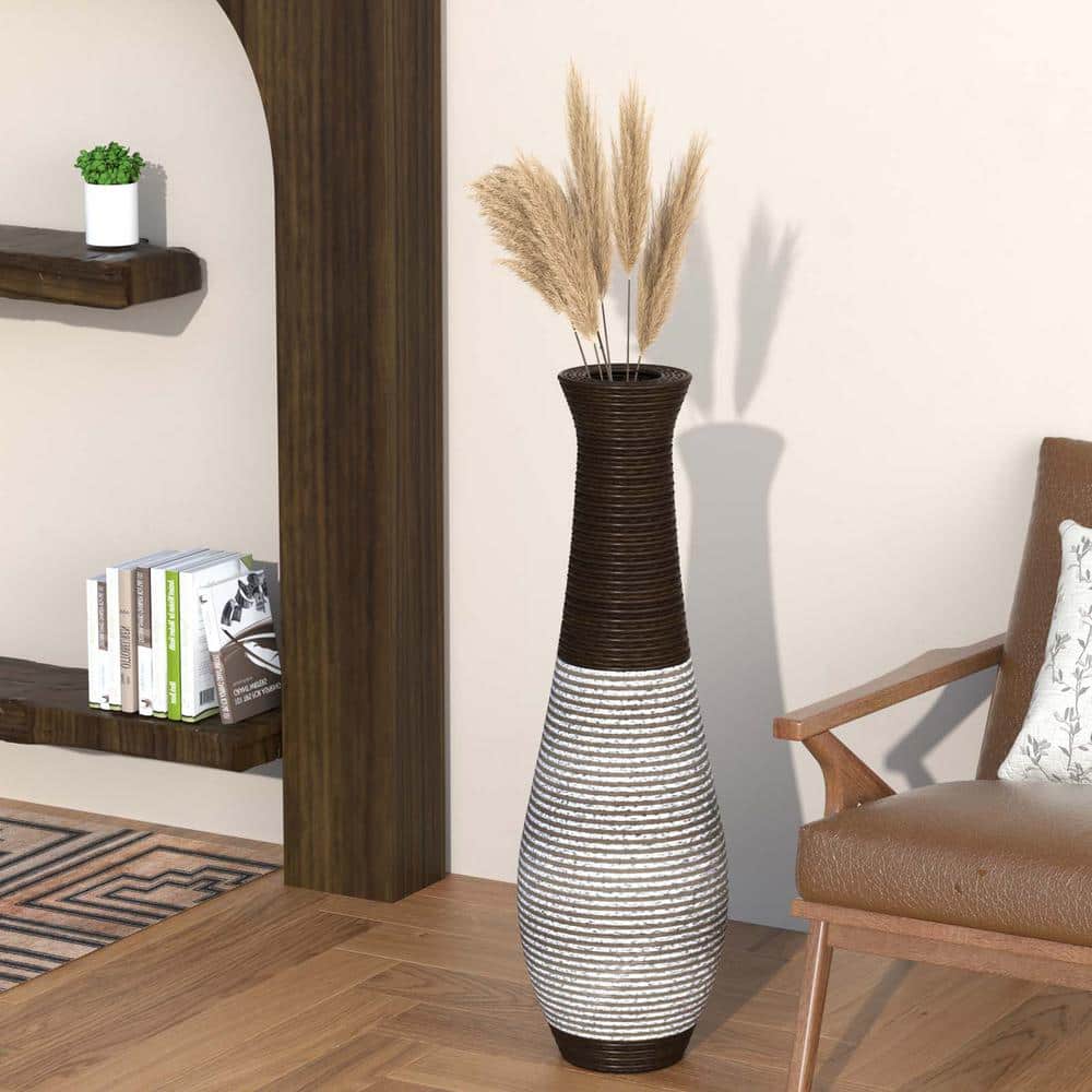 39 in. H Large Floor Vase Modern Durable Artificial Rattan Vase Ideal Decor
