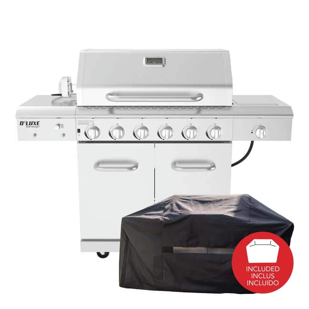 Burner and Stainless Rotisserie Grill Propane with Cover 300-0062 Gas Steel Kit Depot in - with Side Searing Home Nexgrill The Ceramic 6-Burner