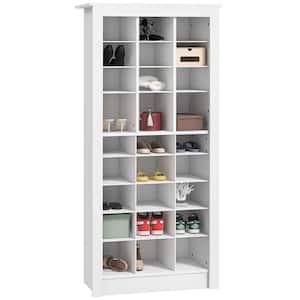 57.5 in. H x 27.5 in. W White Wood Shoe Storage Cabinet