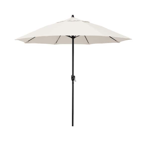 California Umbrella 7.5 ft. Bronze Aluminum Market Patio Umbrella with Fiberglass Ribs and Auto Tilt in Natural Pacifica