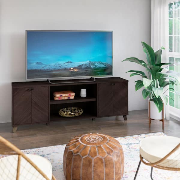 Halvorsen tv stand with outlet fireplace