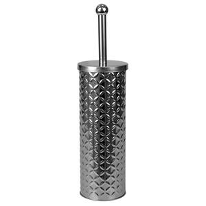 Embossed 11 in. Stainless Steel Toilet Brush and Holder