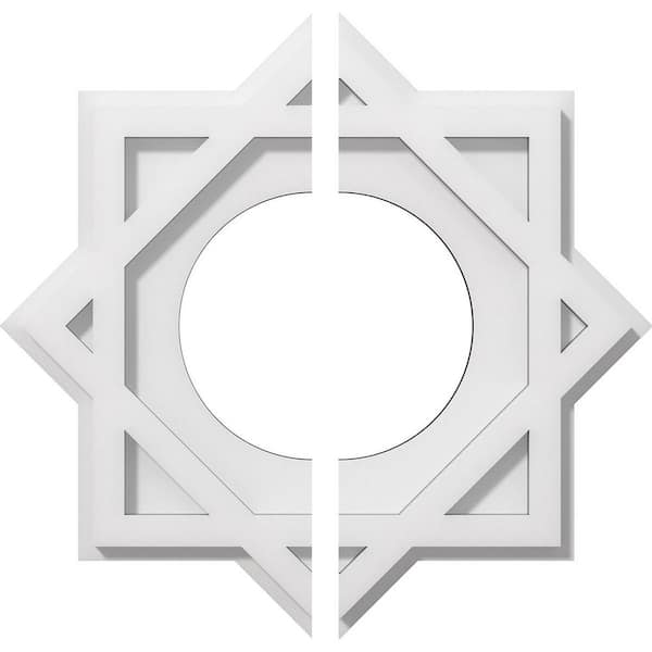 Ekena Millwork 1 in. P X 7-3/4 in. C X 14 in. OD X 6 in. ID Axel Architectural Grade PVC Contemporary Ceiling Medallion, Two Piece