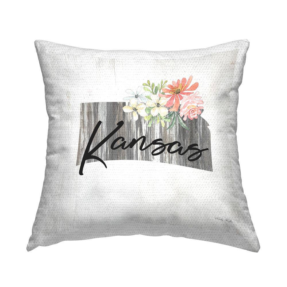 Floral Kansas State USA Multi-Color Square Outdoor Throw Pillow price history on PriceWatchPro