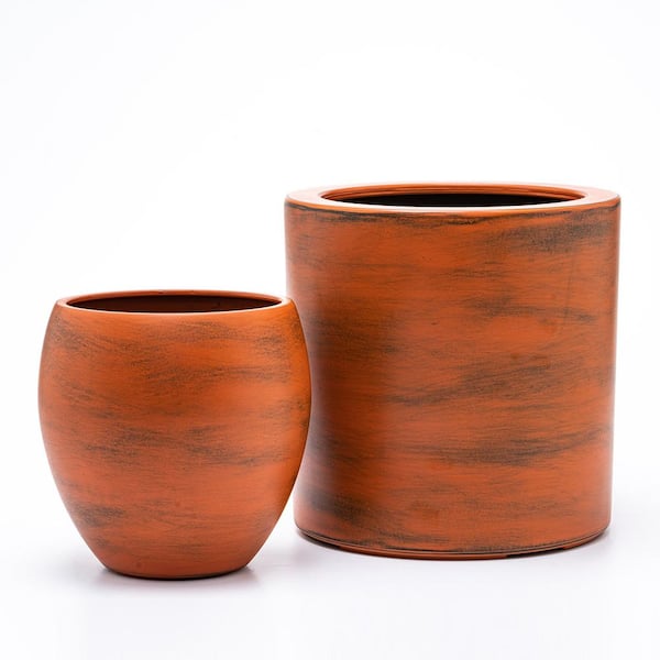 7.8 in. Square Painted Plastic Self-Watering Planter Pot Individual Pots Suitable for Plants Flowers Terracotta Painted