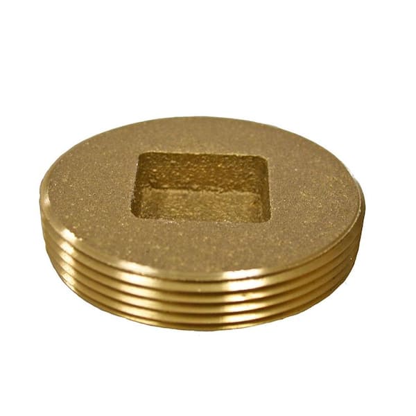 JONES STEPHENS 1-1/2 in. Countersunk Brass Cleanout Plug 1-7/8 in. O.D. for DWV