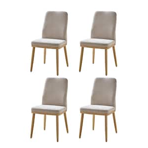 Manuel Mid-century Modern Upholstered Dining Chair Set of 4-BEIGE
