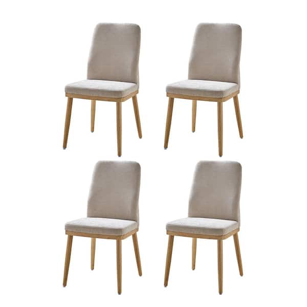JAYDEN CREATION Manuel Mid-century Modern Upholstered Dining Chair Set of 4-BEIGE