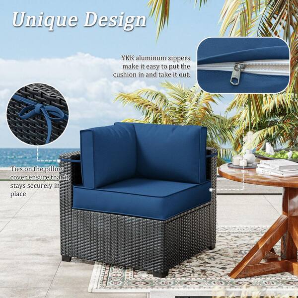 thumbnail image 2 of Kinbor 7-Piece Outdoor Patio Furniture Cushion Cover Set – Dark Blue (RECD001DK) 2 of 5