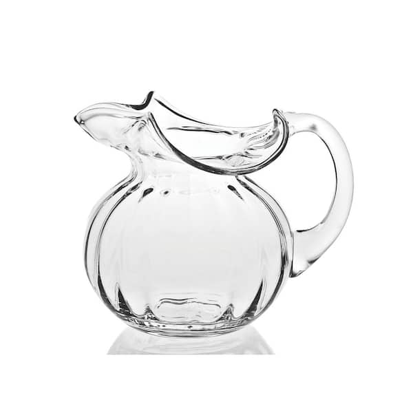 Badash Crystal 7.5 in. High 42 oz. Hemmingway Floppy Optic European Mouth Blown Pitcher
