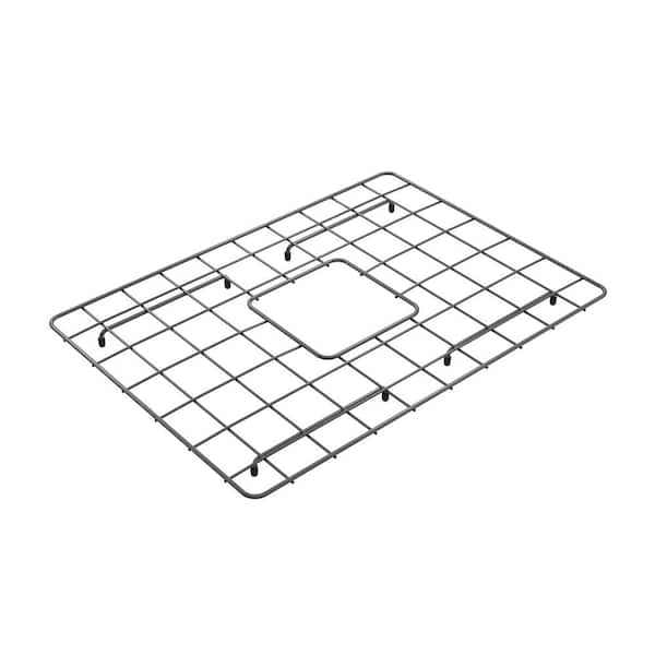 BOCCHI 21.25 in. L x 15.25 in. W Bottom Grid 2.0 in Gun Metal for 24 in. 1137 Single Bowl Sink