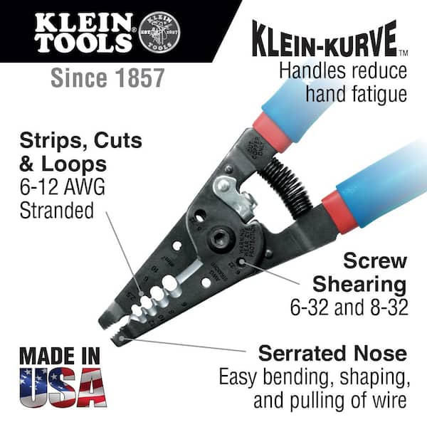 Klein-Kurve Wire Stripper/Cutter 6-12 AWG Stranded