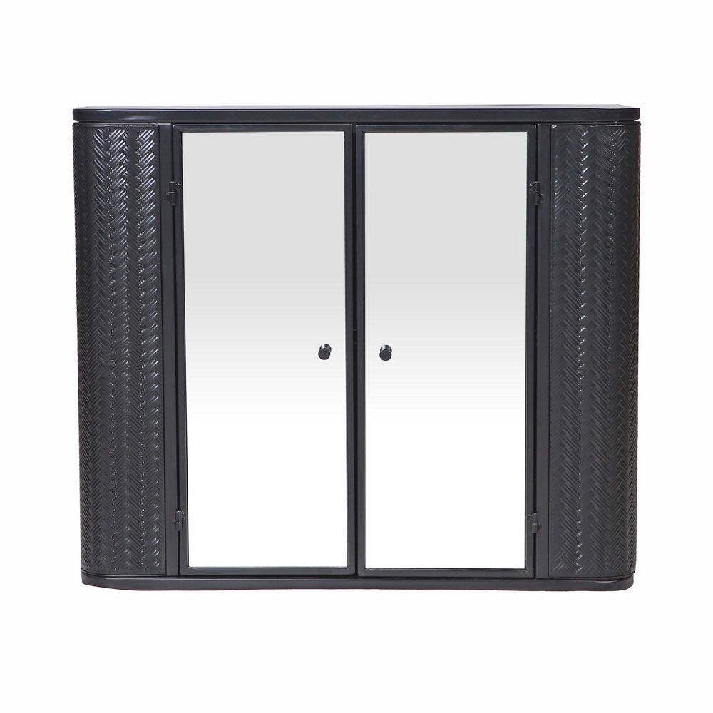 Farmhouse Metal Frame 27.55 in. W x 23.62 in. H Rectangular Medicine Cabinet with Mirror price history on PriceWatchPro