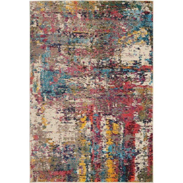 Nourison Celestial Sunset Multicolor 4 ft. x 6 ft. Abstract Bohemian Area Rug