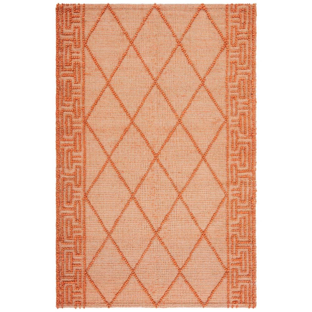 Orange Geometric Sisal 8' x 10' Area Rug