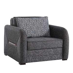 Lightning Collection Grey Convertible Armchair with Storage