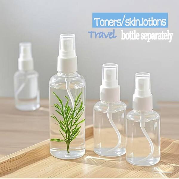 LOKWT 4-Pack Clear Mini Travel Plastic Spray Bottles, 2x1 oz and