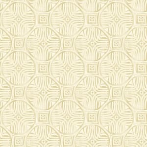 Sandee Medallion Yellow Prepasted Non Woven Wallpaper Sample