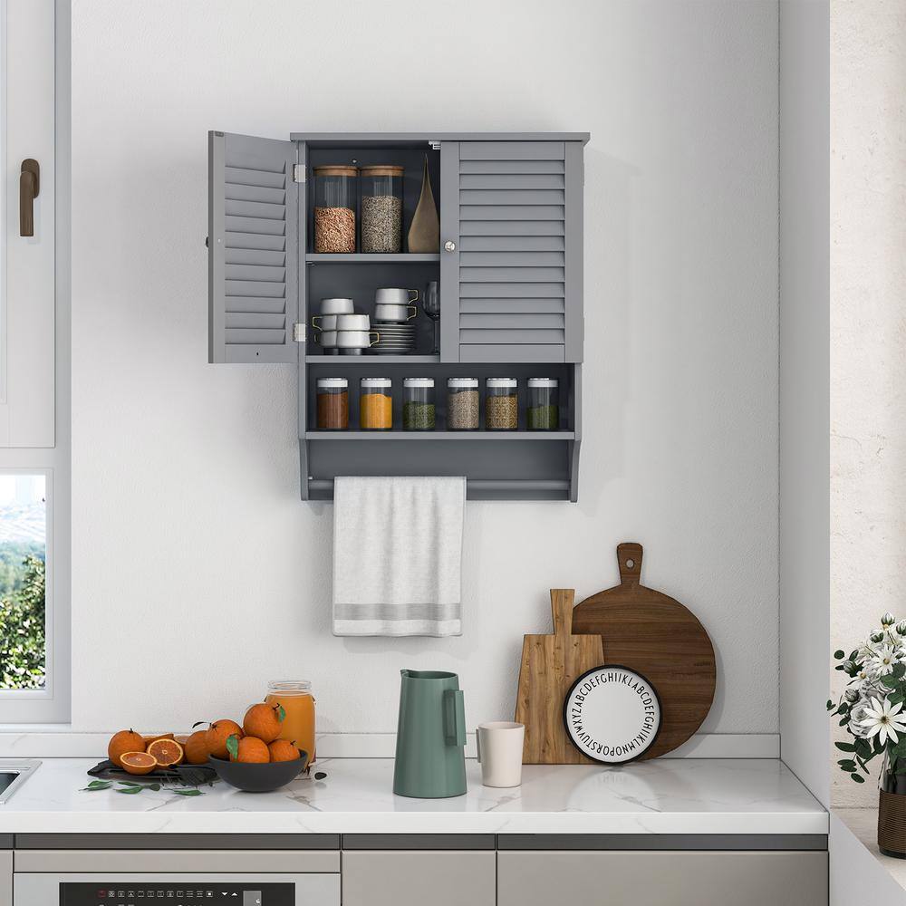 23.5 in. W x 29.5 in. H Rectangular Gray Recessed or Surface Mount Medicine Cabinet without Mirror price history on PriceWatchPro