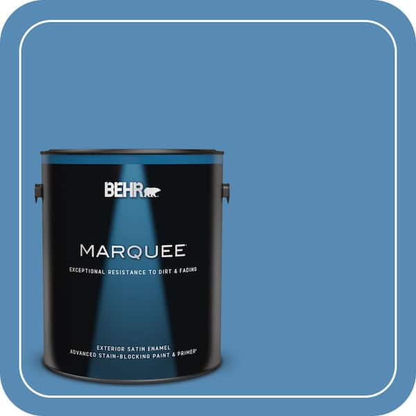 BEHR MARQUEE 1 gal. #M520-5 Alpha Blue Satin Enamel Exterior Paint & Primer