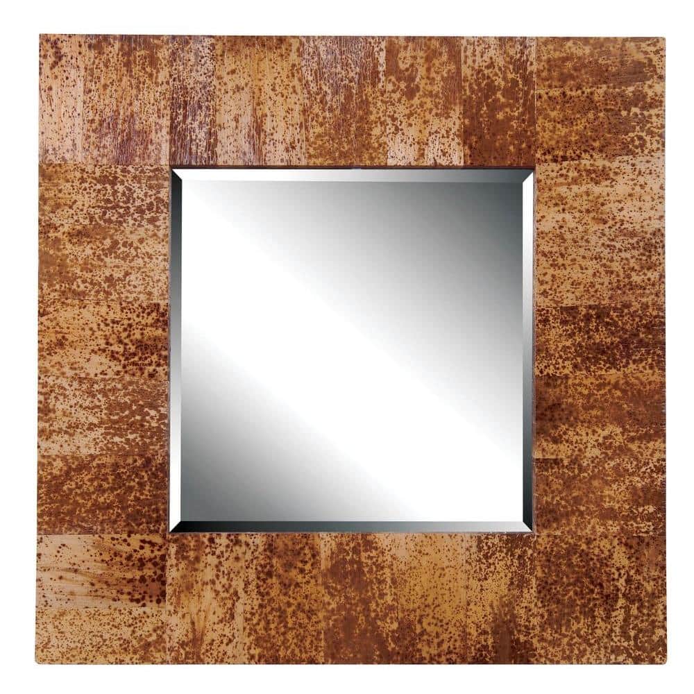 Caribe 34 in. H x 34 in. W Square Banana Leaf Wall Mirror