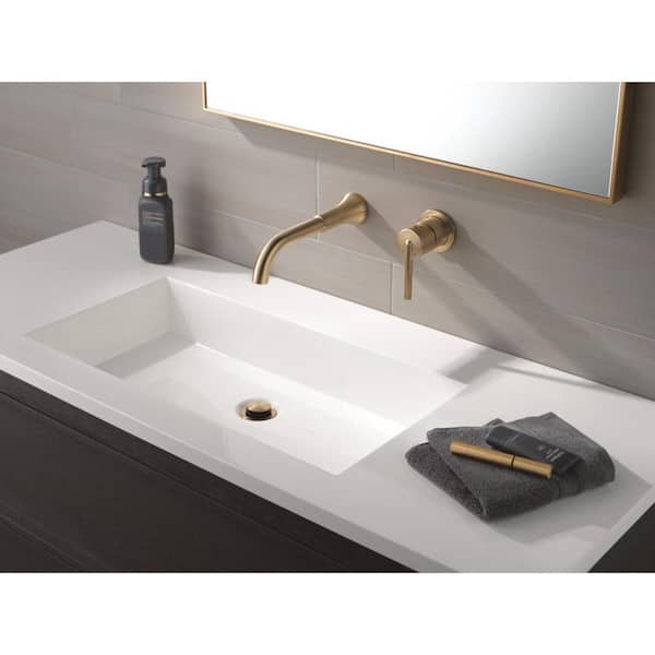Trinsic Gold 1-Handle Wall Mount Bathroom Faucet Trim Kit in Champagne Bronze (Valve Not Included)