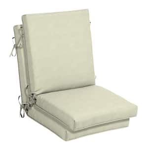 21 in. x 20 in. CushionGuard One Piece High Back Outdoor Dining Chair Cushion in Oatmeal (2-Pack)