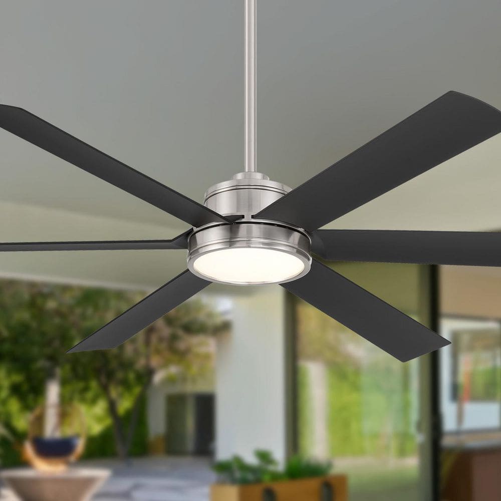 MINKA-AIRE Cairo 65 in. Smart Indoor Outdoor Brushed Nickel Wet