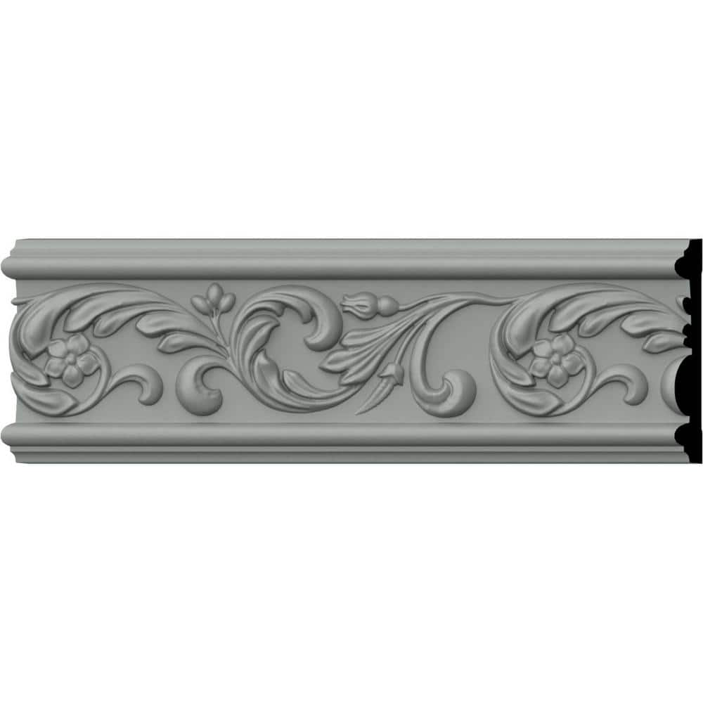 94.5" White Polyurethane Decorative Chair Rail Moulding