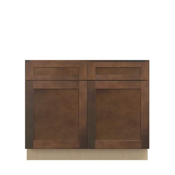 Unbranded Amherst Shaker 42 in. W x 34.5 in. H x 24 in. D in Walnut Plywood Assembled Base Cabinet