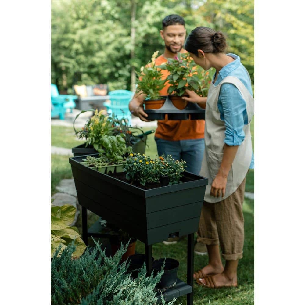 Graphite Resin Elevated Garden Bed with Self-Watering System