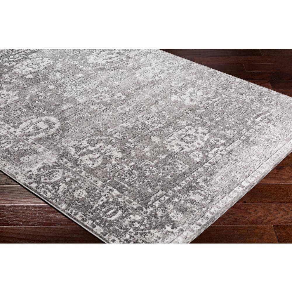 Gray Rectangular Handmade Synthetic Area Rug, 5' x 7'