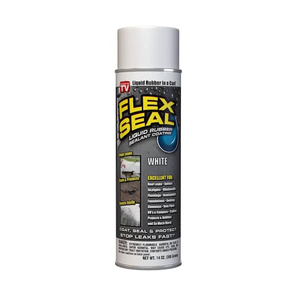 FLEX SEAL FAMILY OF PRODUCTS Flex Seal White 14 oz. Aerosol Liquid Rubber Sealant Coating
