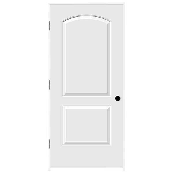 JELD-WEN 36 in. x 80 in. 2 Panel Continental Right-Hand Smooth Solid Core Molded Composite MDF Single Prehung Interior Door