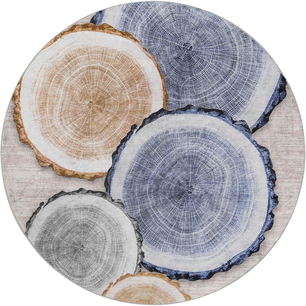 Dream Shag Premium Machine Washable Abstract ADS575 Beige 8 ft. x 8 ft. Round Rug price history on PriceWatchPro