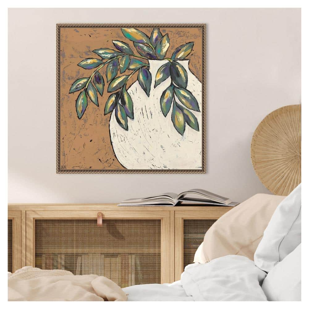 Primitive II Abstract Multicolor Canvas Wall Art with Bronze Frame