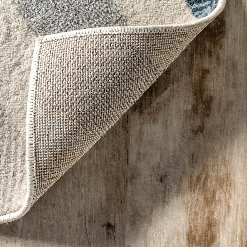 Neveah Beige Geometric Chevron Runner Rug, 2' 8" x 8'