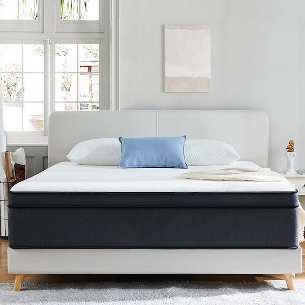 Ofanext Queen Medium Innerspring Mattress Hybrid Pocket Spring 10 in. Bed-in-a-Box Mattress