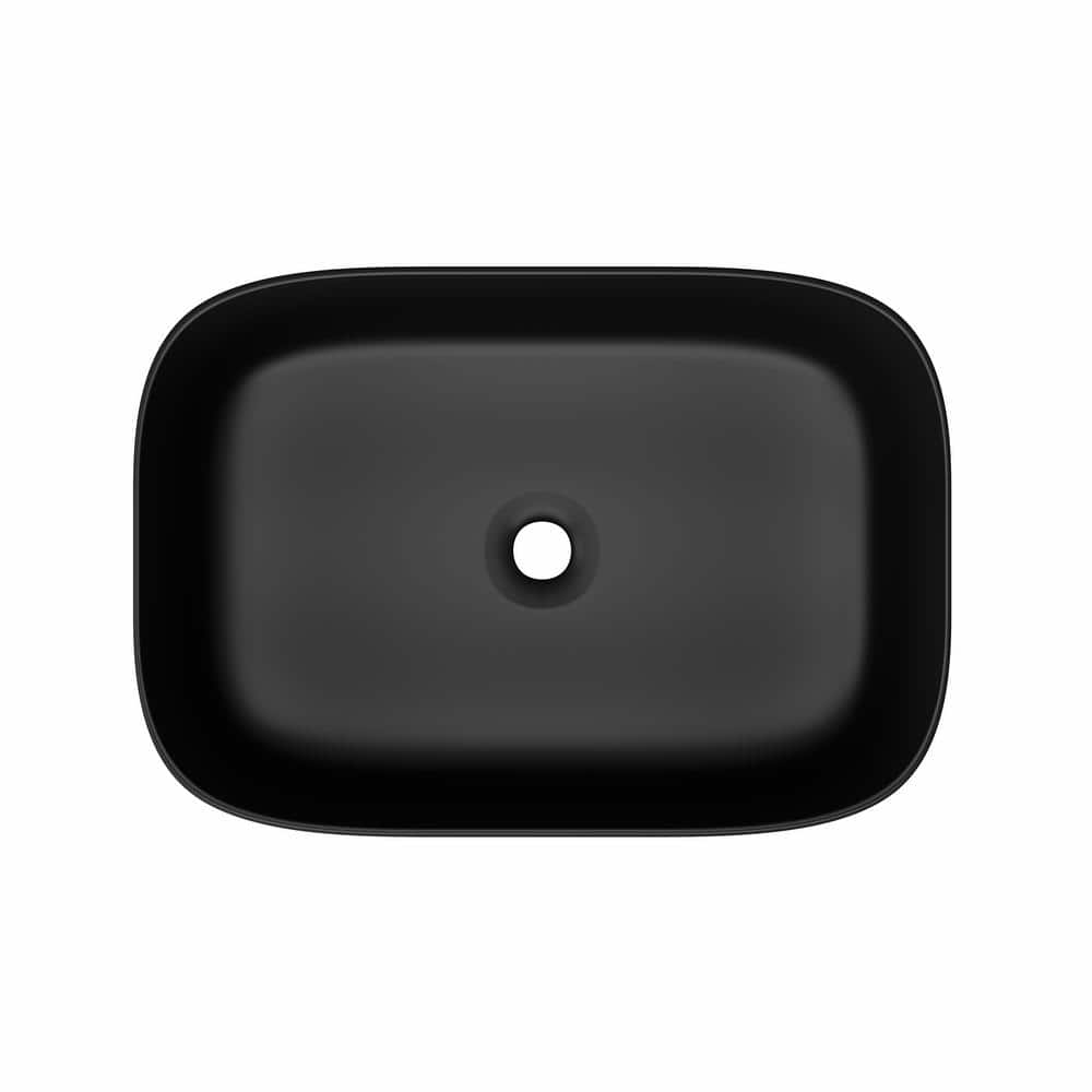 Salerno Matte Black Ceramic Rectangular Vessel Sink