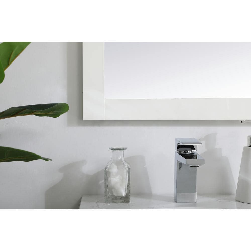 White Rectangular MDF Bathroom Vanity Mirror
