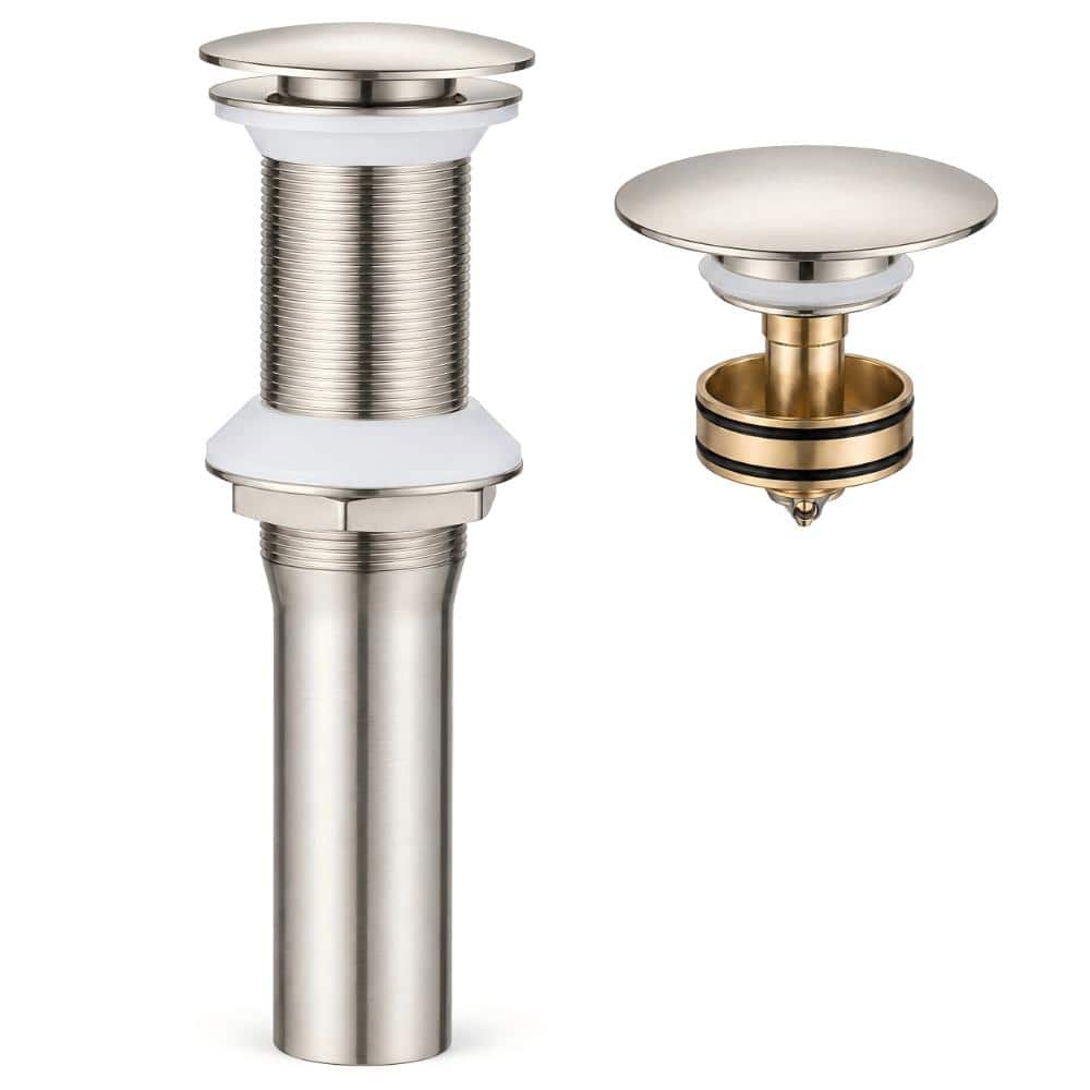 Stainless Steel Bathroom Sink Pop-Up Drain Without Overflow with Brass Cap in Brushed Nickel price history on PriceWatchPro
